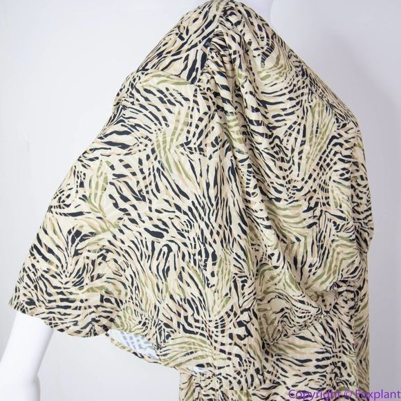 NEW Eloquii wrapped flutter sleeves animal print dress, size 24 - Picture 11 of 16